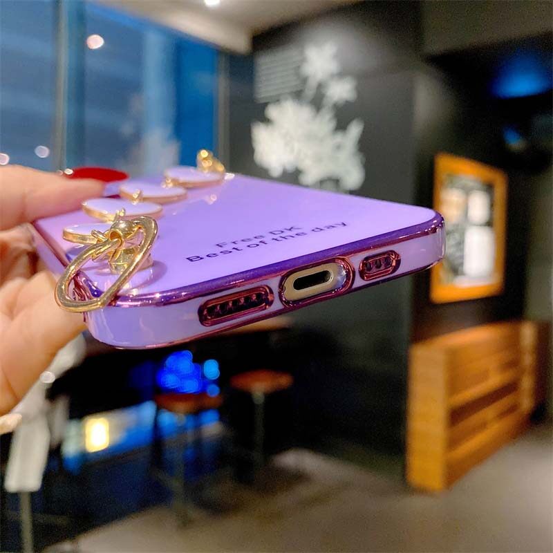 Phone Case For OPPO Reno 8 5G Back Cover Transparent Plating Electroplating Shiny Cases + Love Bracelet for OPPO Reno 8 5G Cover Casing. 