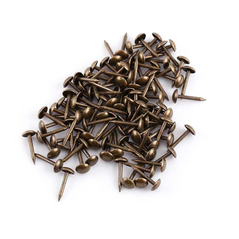 Tacks 100pc Vintage Upholstery Nails Bronze Metal Tags Furniture Sofa Shoe Door Decorative Tack Stud 1014mm - View #3