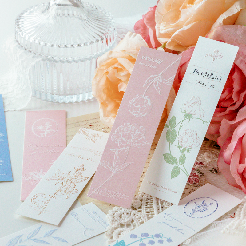 Special Paper Letterpress Box Bookmark Natural Imprinting Series Fresh Literary Gift Message Card 20 Pieces. 