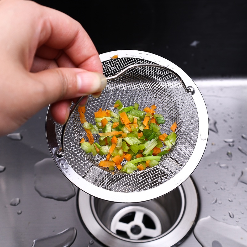 1Pc Water Sink Filter Shower Drain Hole Anti Blocking Mesh Stainless Steel Sink Strainer Floor Drain with Handle Kitchen Gadgets. 