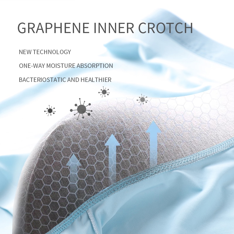 MiiOW 4Pcs Lot Men Boxer Shorts Graphene Antibacterial Ice Silk Underwear Man Boxershorts Seamless Breathable Male Panties L-5XL. 