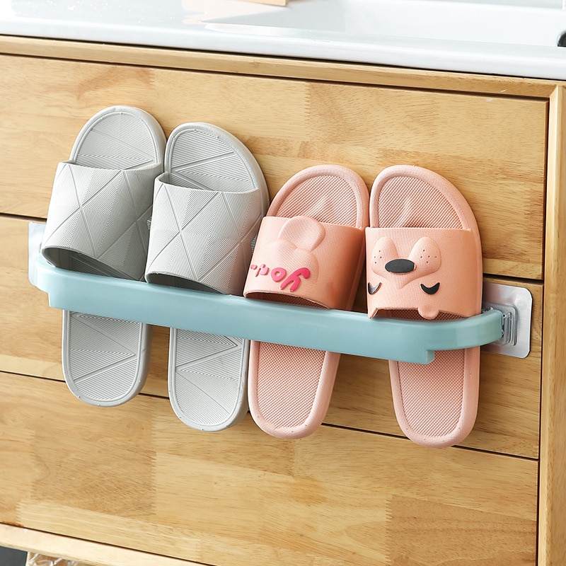 【WEJA】Bathroom Towel Rack Hook Up Punch-Free Kitchen Single Pole Rag Hanger Bathroom Accessories Shelf Storage Rack Household Goods. 