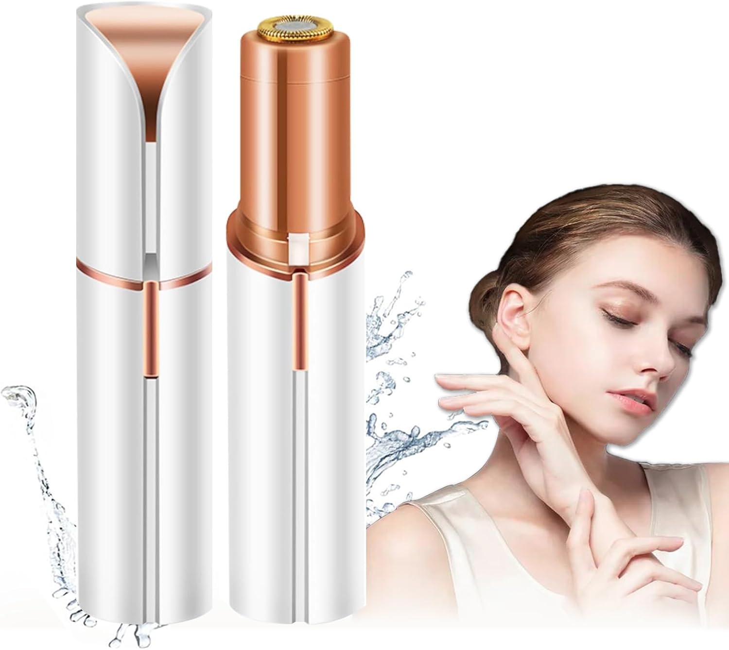 Rechargeable Finishing Touch Women Facial Hair Remover 18K Gold , Beauty Eyebrows Remover Trimmer Razor