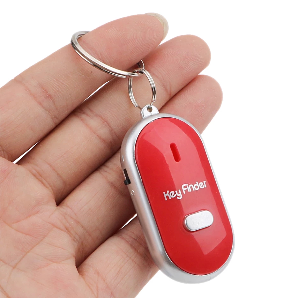 MINI LED Whistle Key Finder Clignotant Beping Beping Lost KeyFinder Locator  Porte-clés pour enfants (rouge)