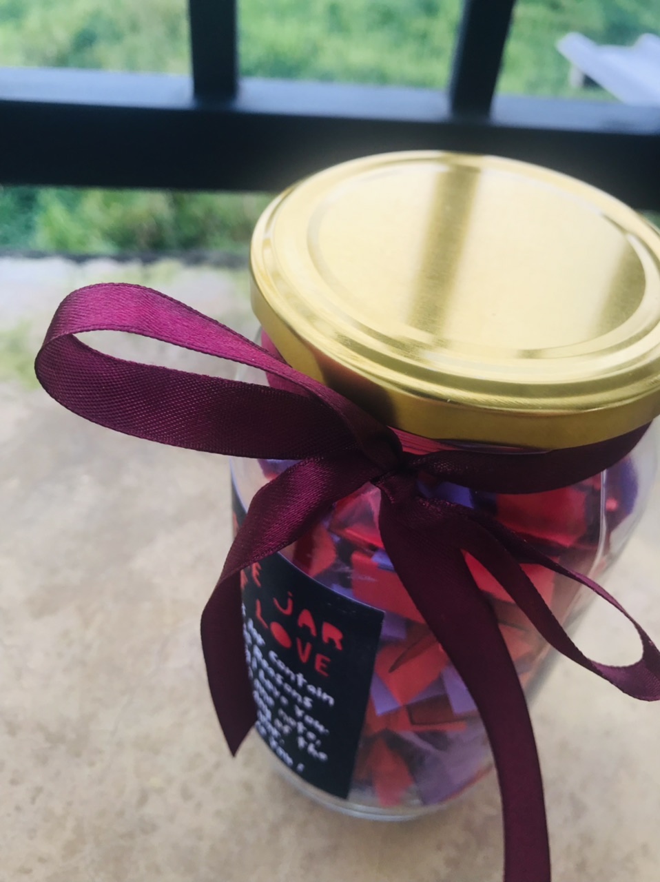 Love Jar Gift of 365 Reasons For Loving You in Red and Black. 