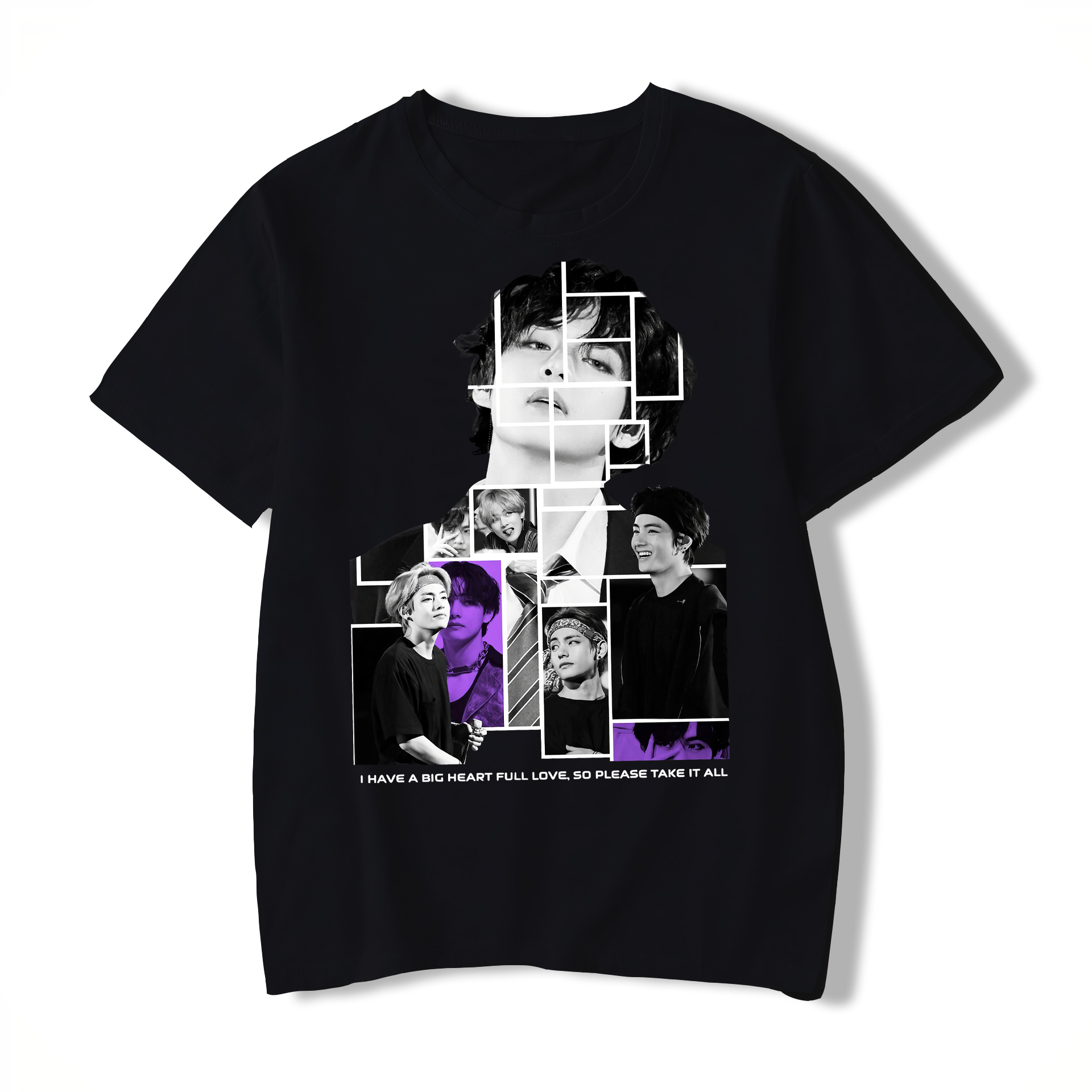 BTS BT21 Logo Tshirt KPOP Logo Branded V KIM TAEHYUNG T shirt Crew Round Neck Tshirts T-shirt