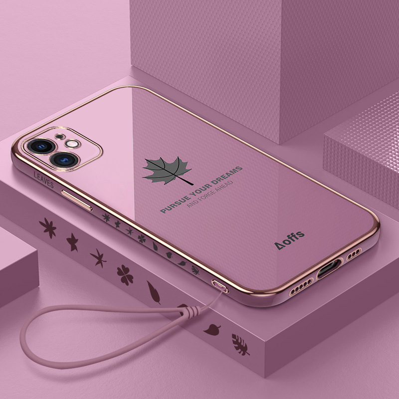 【ThinkWay】Huawei P50Pro mobile phone case wholesale electroplating maple leaf mate40 protective sleeve NOVA98 glory 60 silicone suitable for. 