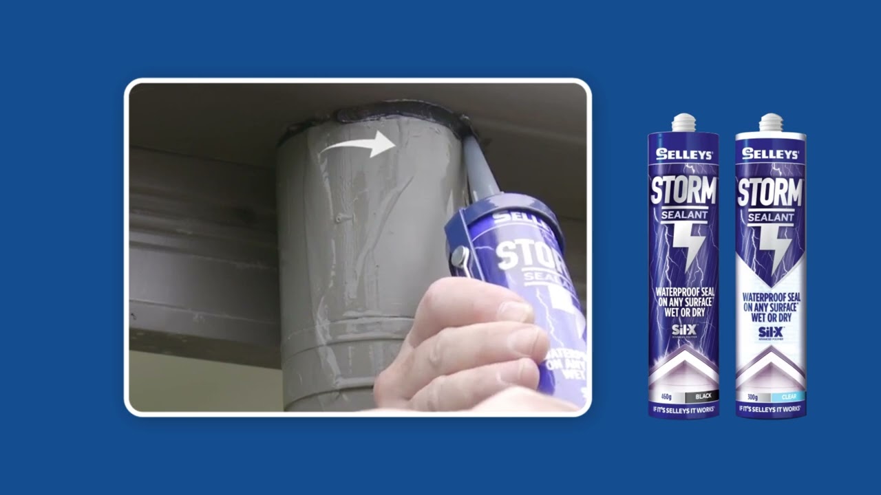 Selleys Storm Sealant Clear 290ml Waterproof Seal On Any Material Wet Or Dry. 