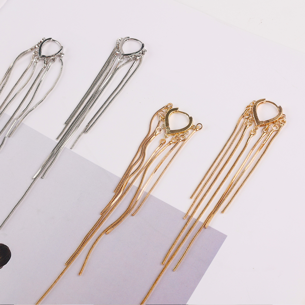Long Metal Tassel Earrings Ins Style Simple Wild Personality Temperament Texture Girls Earrings. 
