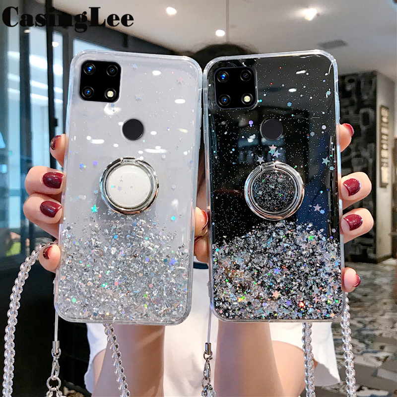 Casinglee for OPPO Realme C21 case Shiny Ring Glitter Soft