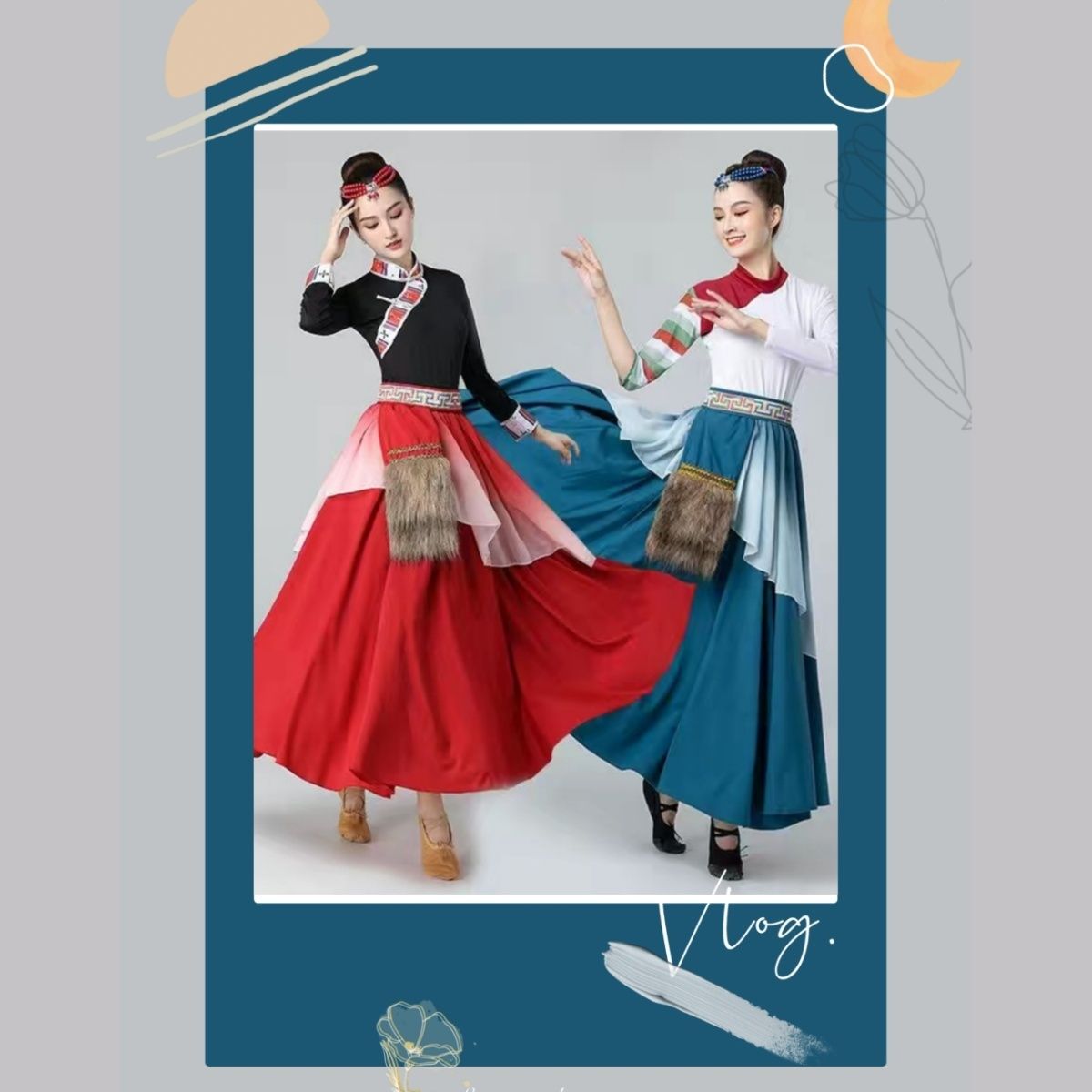 2023New Tibetan Dance Costume Men and Women Tibetan Long White Silk Sleeves Performance Costumes Mongolian Ethnic Performance Wear. 