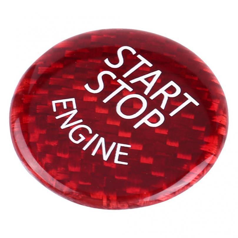 Start Button Cover Red Carbon Fiber Car Engine Start Stop Button Switch Cover For BMW 1-7 Series X1 X3-X6