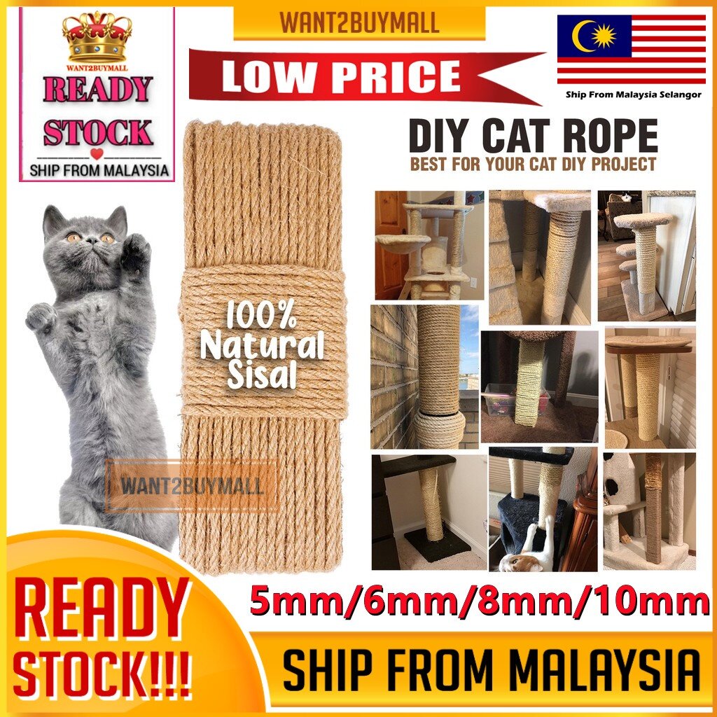 🇲🇾 🐱 4-8mm DIY Sisal Hemp Rope Cat Tree Scratching Post - Main Image