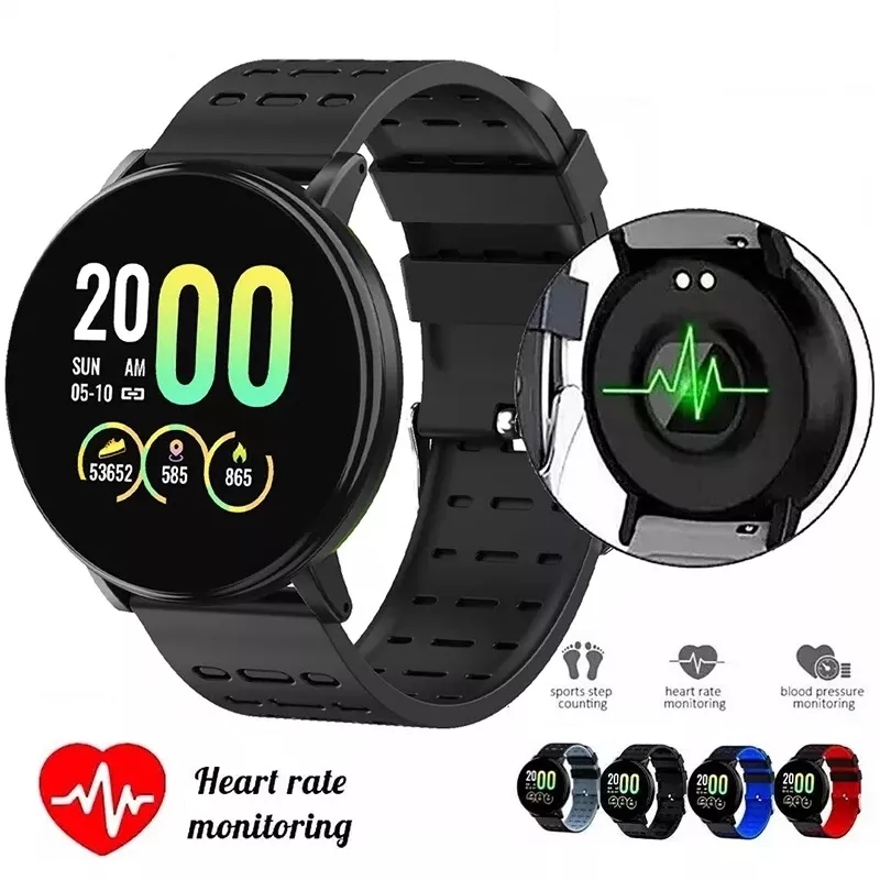 Smart Watch Heart Rate Monitor Men's Women's Smartwatch Round Fitness Digital Watches for Men Women Band Bracelet. 
