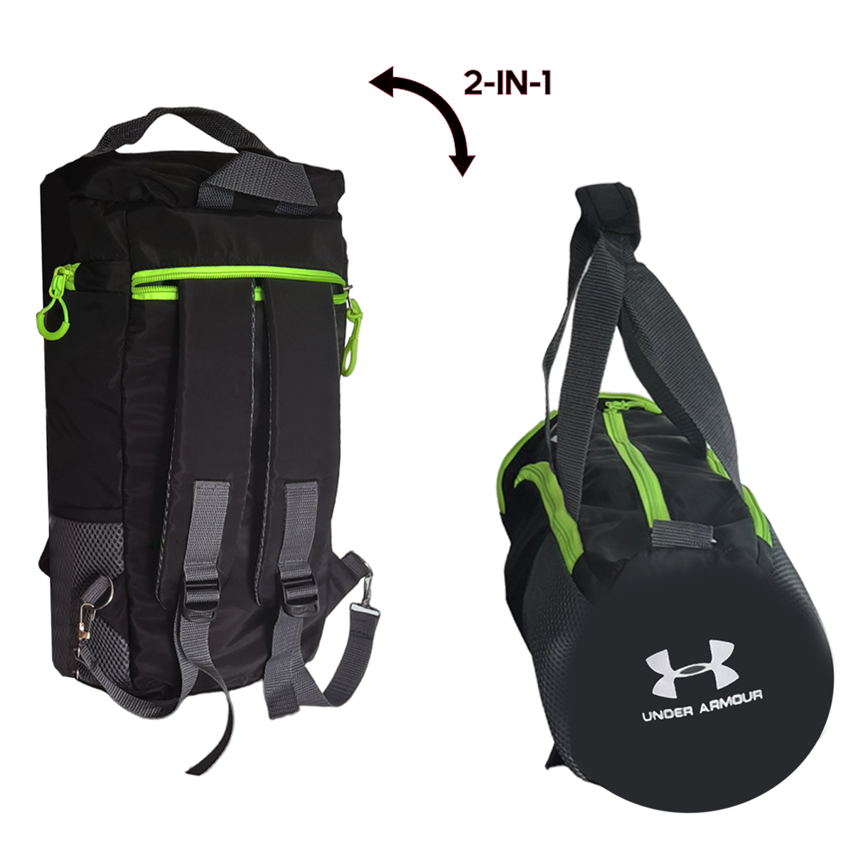 2 in 1  Gym Duffle Bag Waterproof Sports Duffel Bags Travel Weekender Bag for Men Women Overnight Bag with Shoes Compartment Black. 