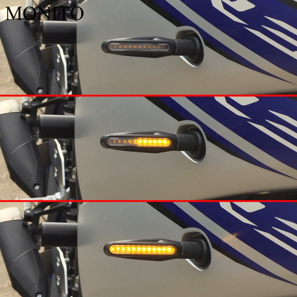 【1 Pair Purple】 Motorcycle Signals LED Lights Flowing Flashers For YAMAHA YZF R1 2005 2006 2007 2008 2009 2010 2011 2012. 