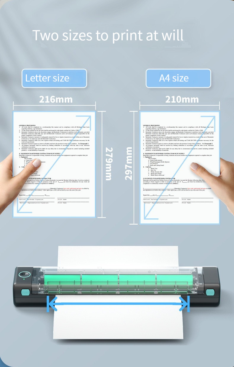 PhomemoM08F Mini Homework Test Paper Inkless Office Portable A4 Thermal Error Printer. 