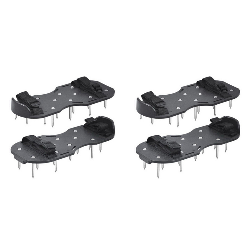 Nullmul 2 Pair of Garden Grass Scarifying Shoes 4.2CM Lawn Spikes Scarifying Shoes Self-Leveling Epoxy Tools Black