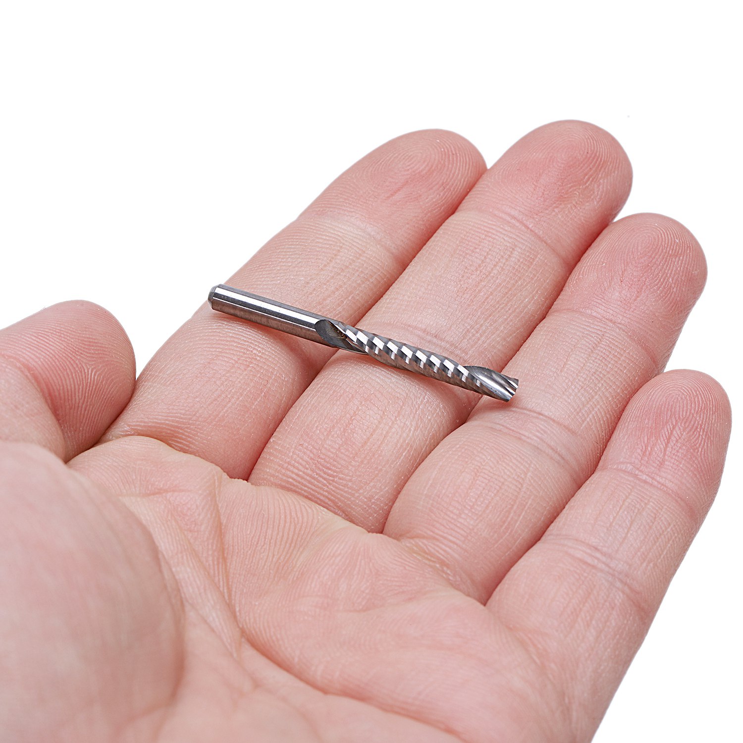 10Pcs Cnc Router Bits 3.175 X 22Mm Single Flute Spiral Carbide. 
