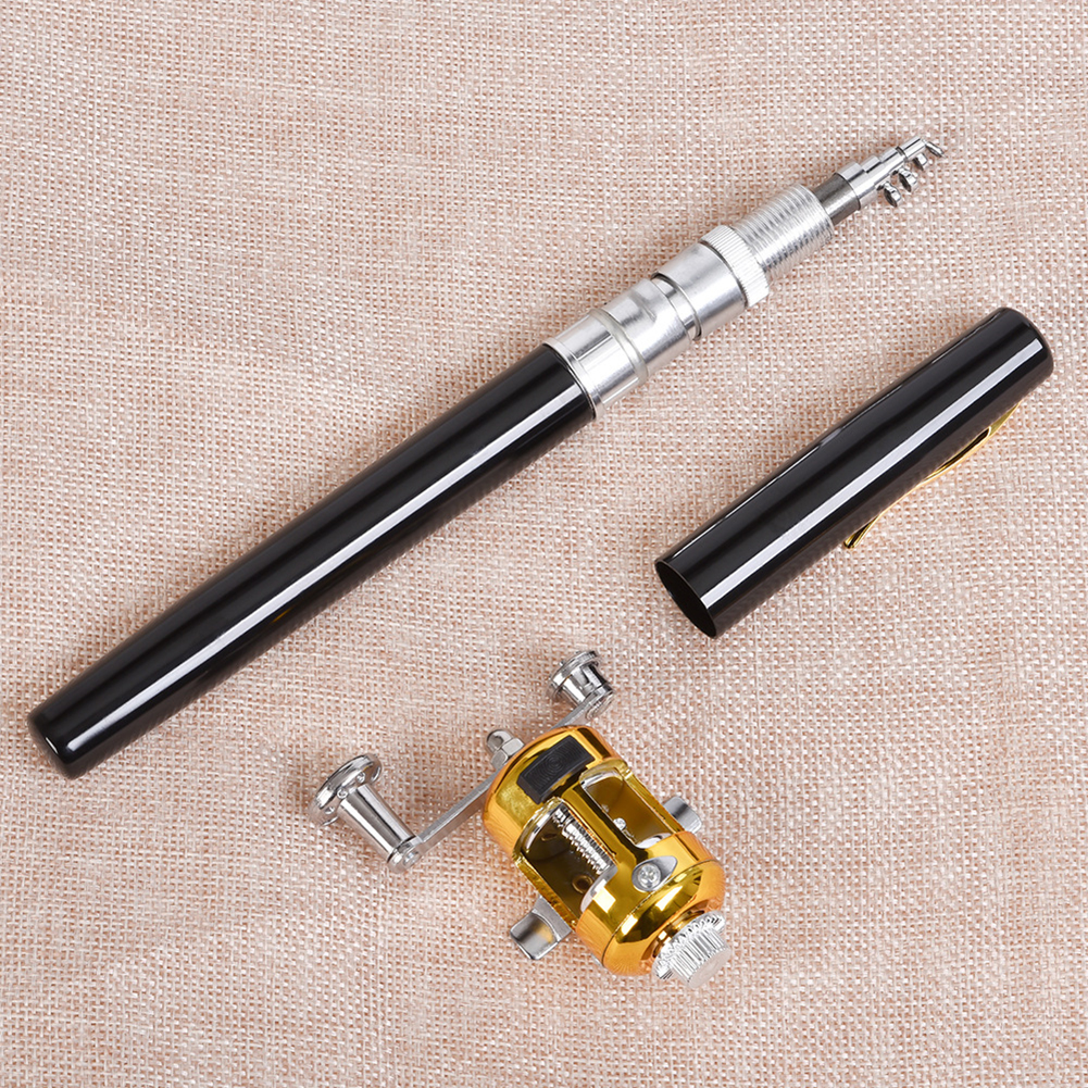 FG 1.4/1.6M Mini Pen Fishing Rod Retractable Pocket Ice Fishing Pole Ultra-Light Portable Long Casting Raft Fishing Rod. 