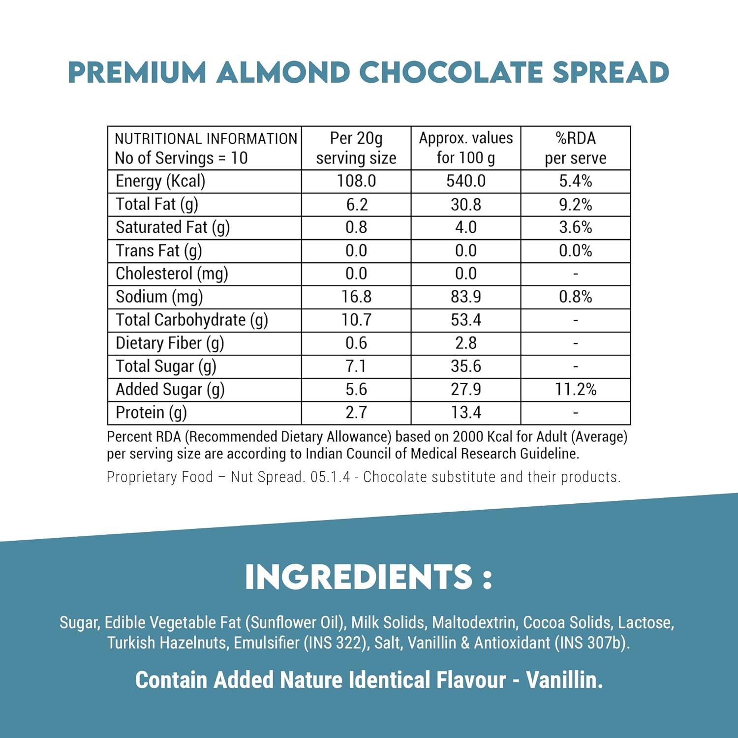 Happilo Premium Chocolate Almond Spread 200g, Low Carb Chocolate Dessert Spread, Smooth & Delicious (FROM INDIA) SAB. 