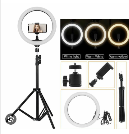 Selfie 10 Inch LED Ring Light with Sturdy 7ft Tripod Stand and Adjustable Phone Holder, Perfect for TikTok, YouTube, and Professional Photography