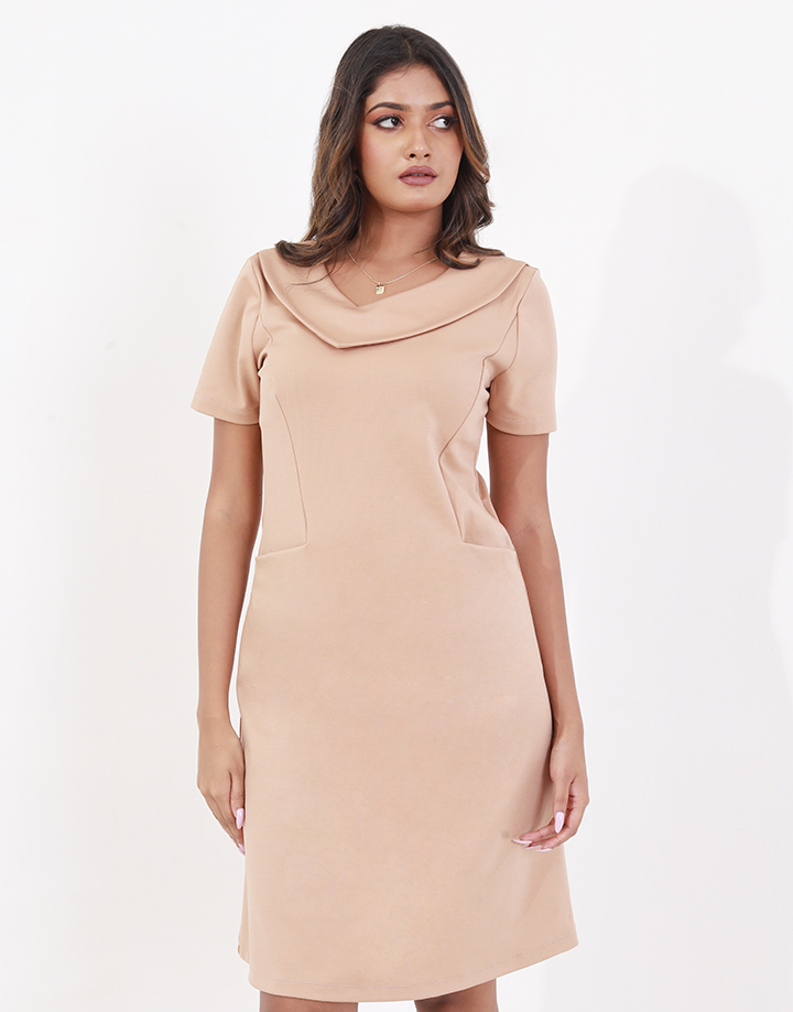 Spring & Summer Style Collar Dress with Princess Line. 