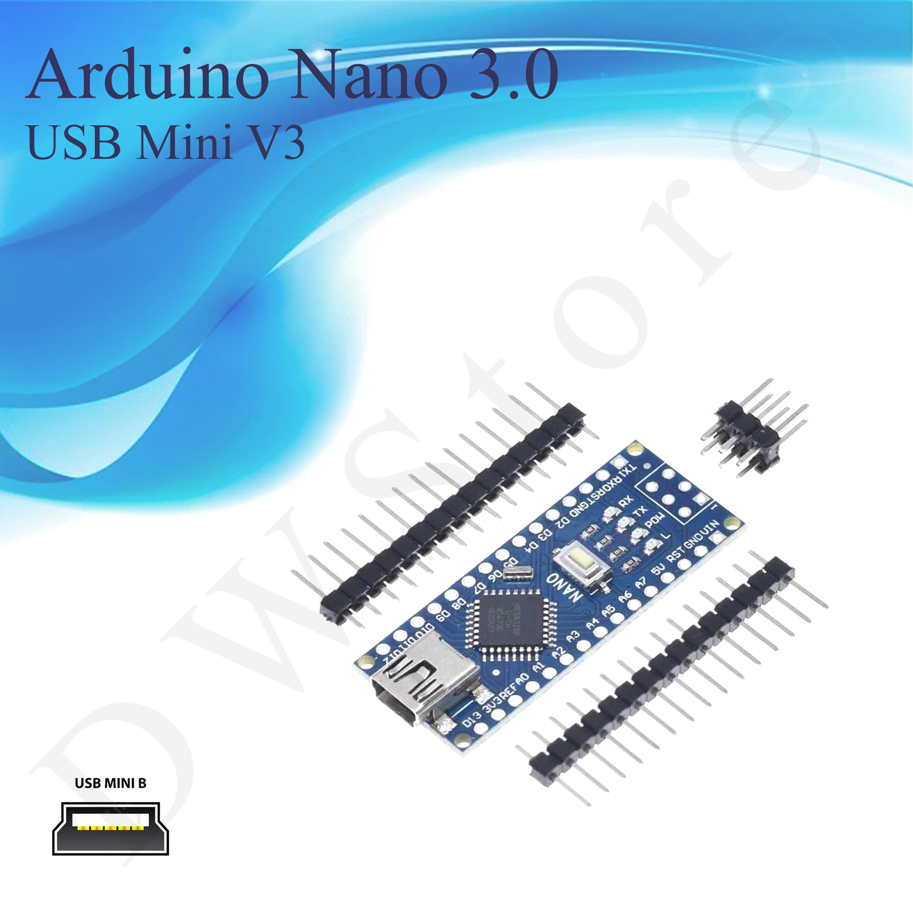 USB Mini V3 Arduino Nano 3.0 Bord With Bootloader ATMEGA328P IC CH340 ...