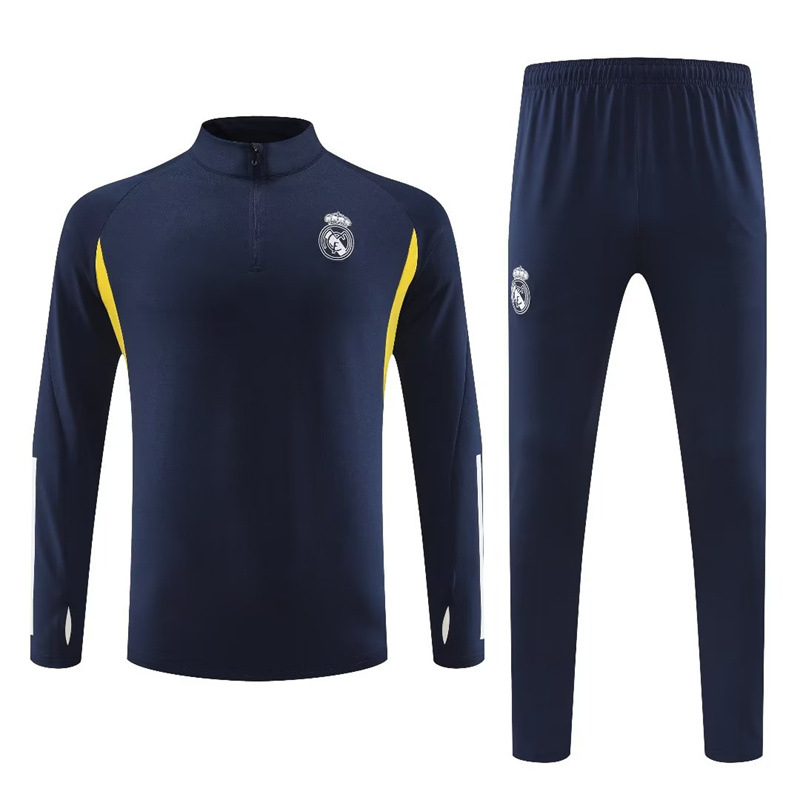 Autumn and Winter Football Training Clothing Set Casual Sports Half Zip Club Jersey Long Sleeve T-Shirt Pants Set. 
