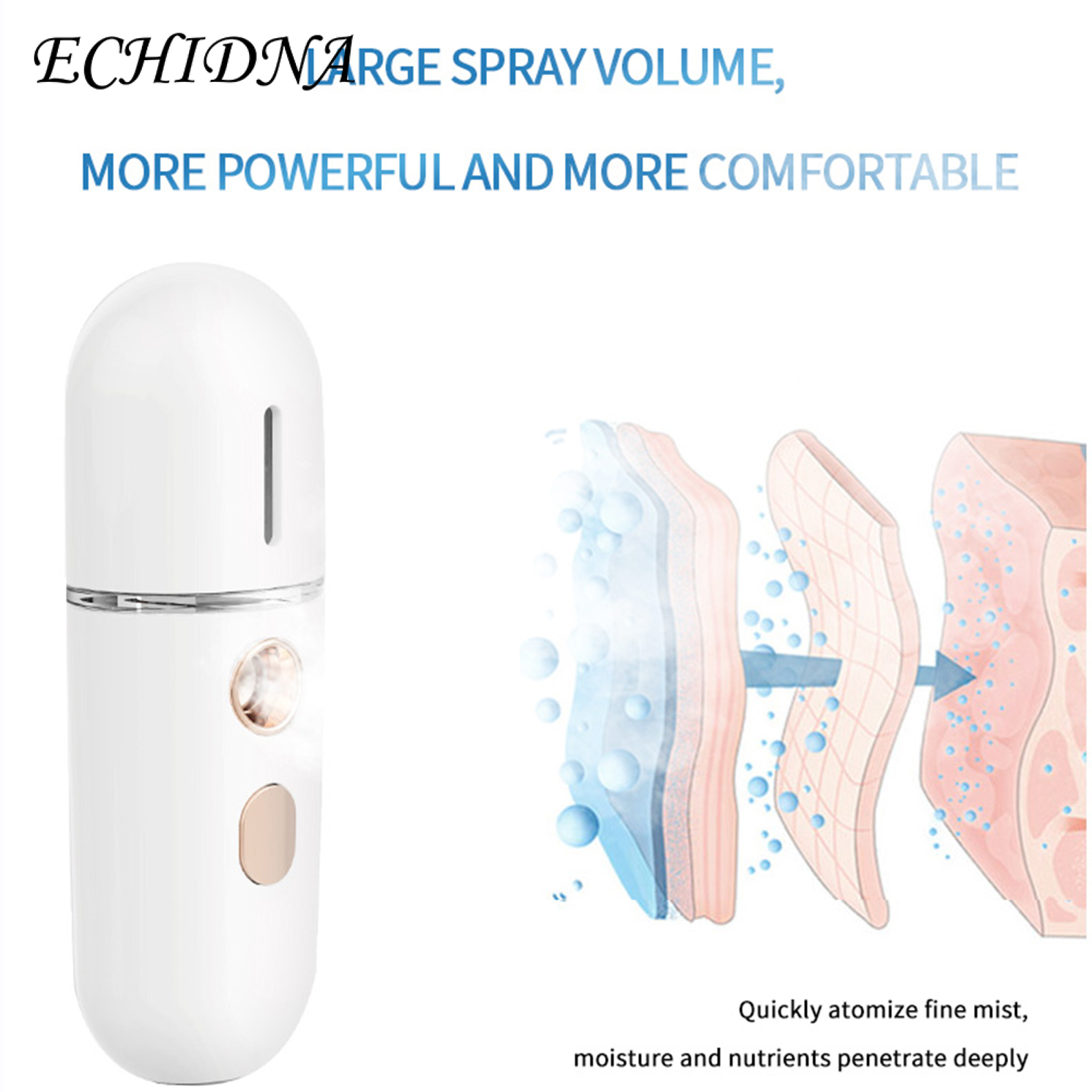 Cold Spray Face Steamer Wireless Moisturizing 180mAh USB Charging Water Mist Sprayer for Outdoor. 