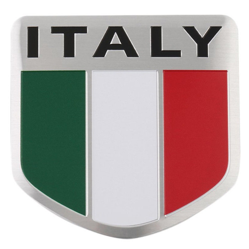 Aluminum 3D Metal ITALY Italian Flag Sticker Emblem Badge Decal Car Decorate. 