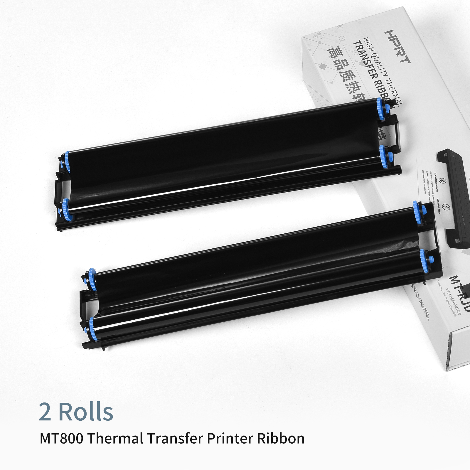 HPRT 2 Rolls Thermal Transfer Ribbon with RFID Funtion for MT800 Portable A4 Thermal Transfer Printer. 