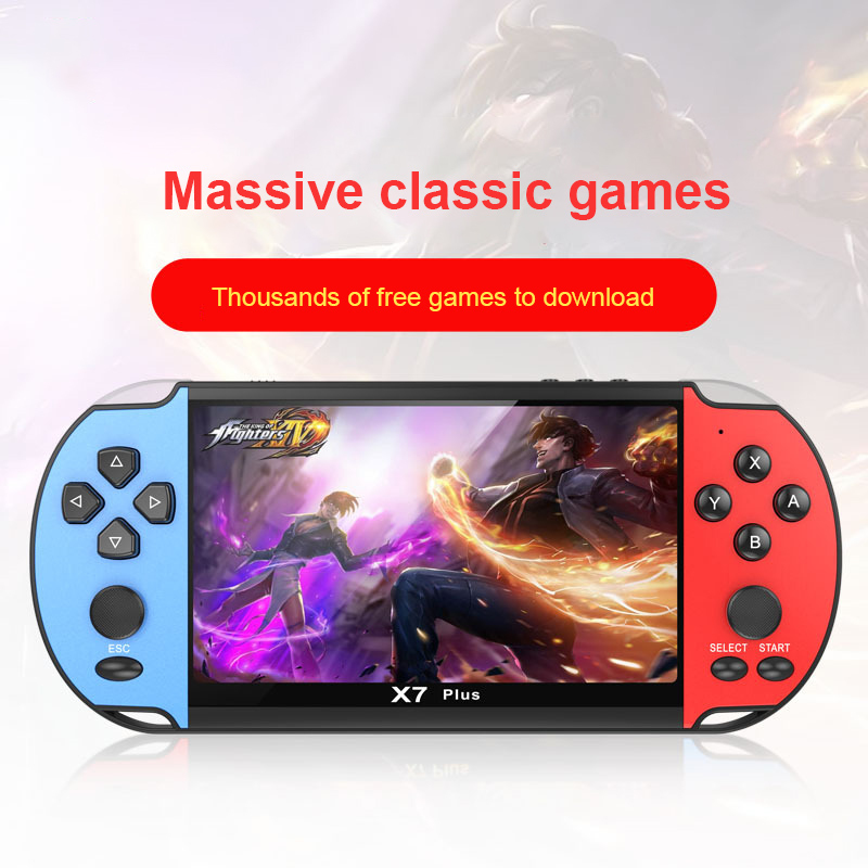 MP5 X7 4.3" HD Color Screen PSP TV Video Game Console Retro Handheld Game Player. 