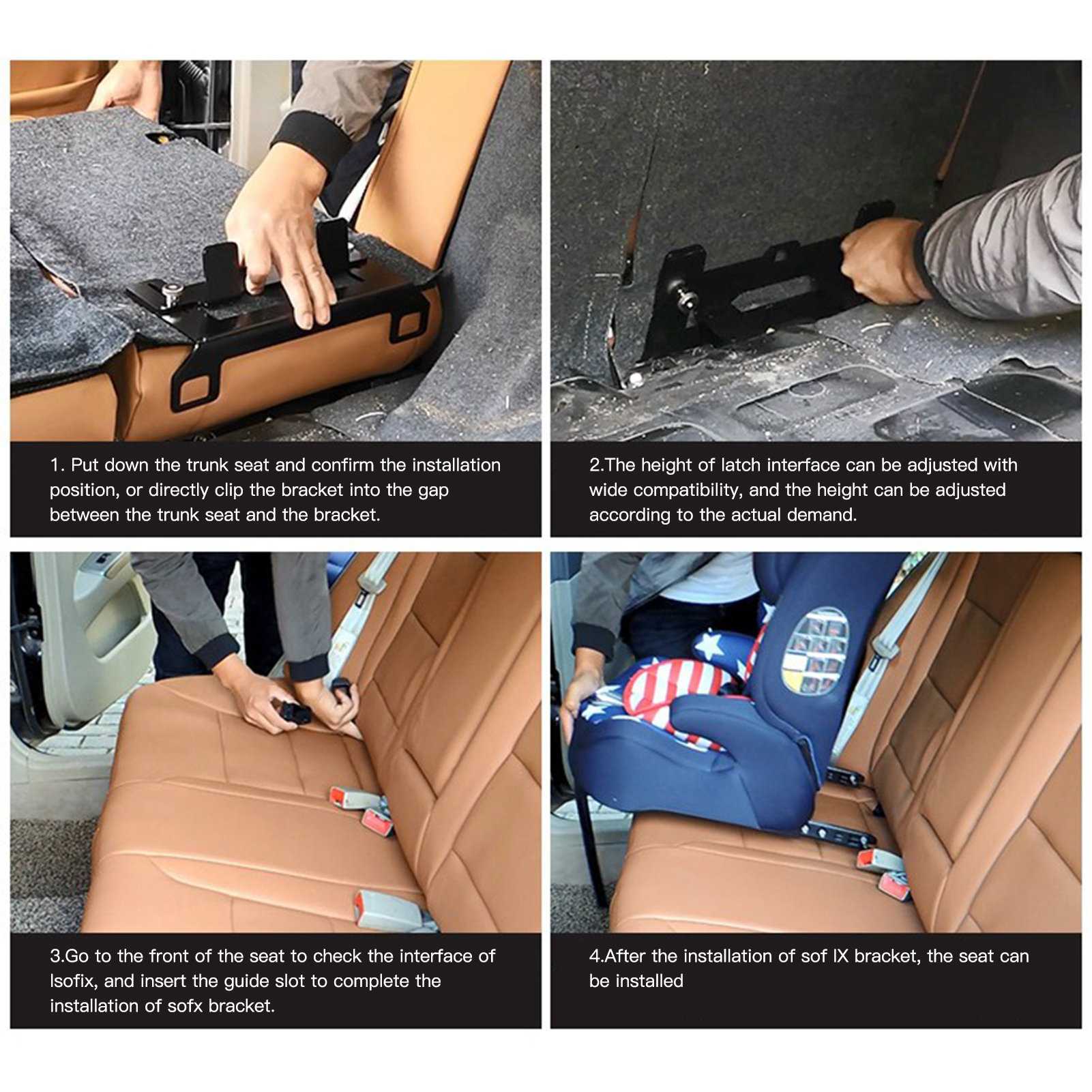 Cars Safety Seat Mount Bracket Universal Steel Latch for ISOFIX Belt Connector Seat Belt Bracket Latch. 