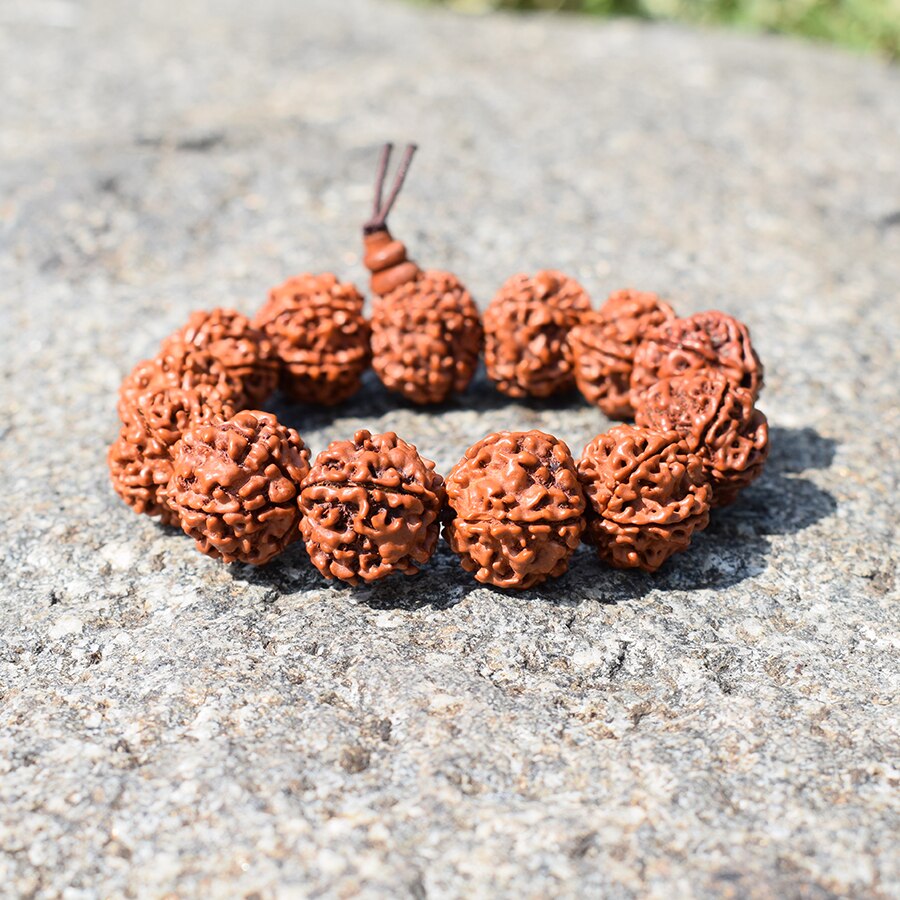 Fashion Nepal Men Bracelet Nature 18mm 6 Mukhi Rudraksha Beads Bracelets Men Handmade Meditation Jewelry Gifts. 