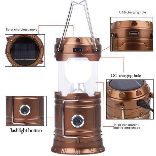 EcoSport Solar Rechargeable Light for Outdoor Indoor Camping Hiking Torch Light LED. 