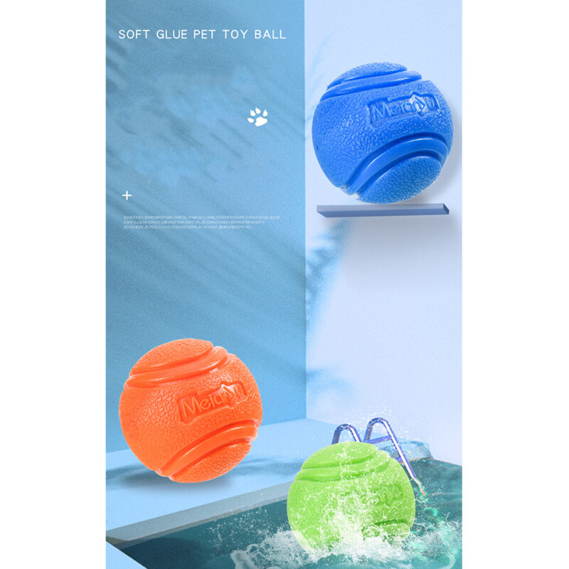 Pet Dog Bouncy Ball Bite-resistant Rubber Toy Dog Chew Toys Outdoor Throwing Training For Dogs. 