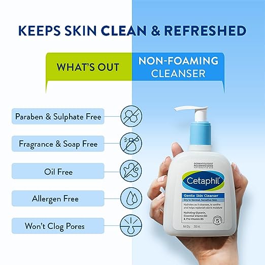 Cetaphil Gentle Skin Cleanser - Gentle Face Wash for Dry Sensitive Skin 250ml. 