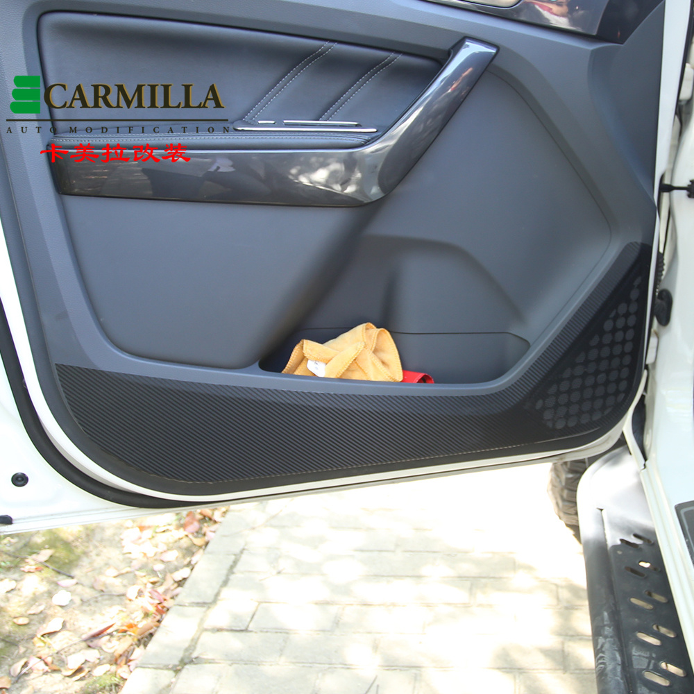 【Miga Plaza】4pcs Carbon Fiber Color Car Door Anti-kick Film Cover For Ford Everest Endeavour Accessories 2015 2016 2017 2018 2019 2020 +. 