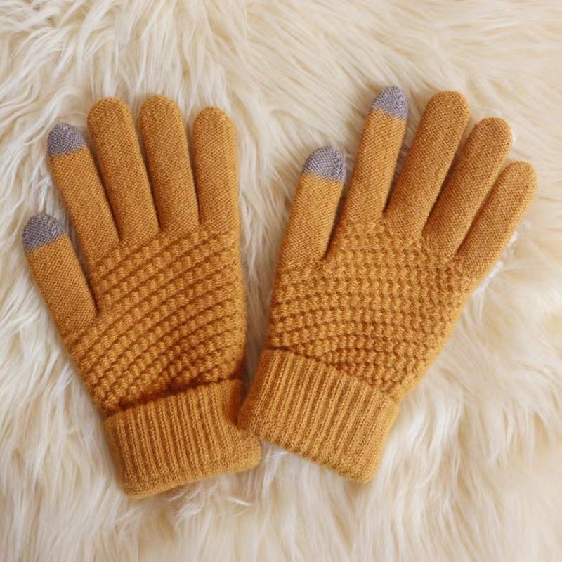 Gloves Men's Winter Riding Warm with Velvet Touch Screen Student Winter Female Cycling Sports Windproof Cold-Proof Men Driving