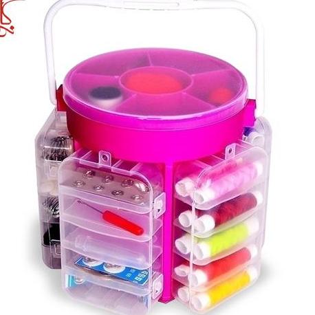 Multi Functional Super Sewing Kit Mishrit 210 Pieces Sewing Kit Deluxe Needle Thread Buttons Set Travel Storage Box 210-Piece Sewing Kit Storage Caddy Organizer, Multicolour. 