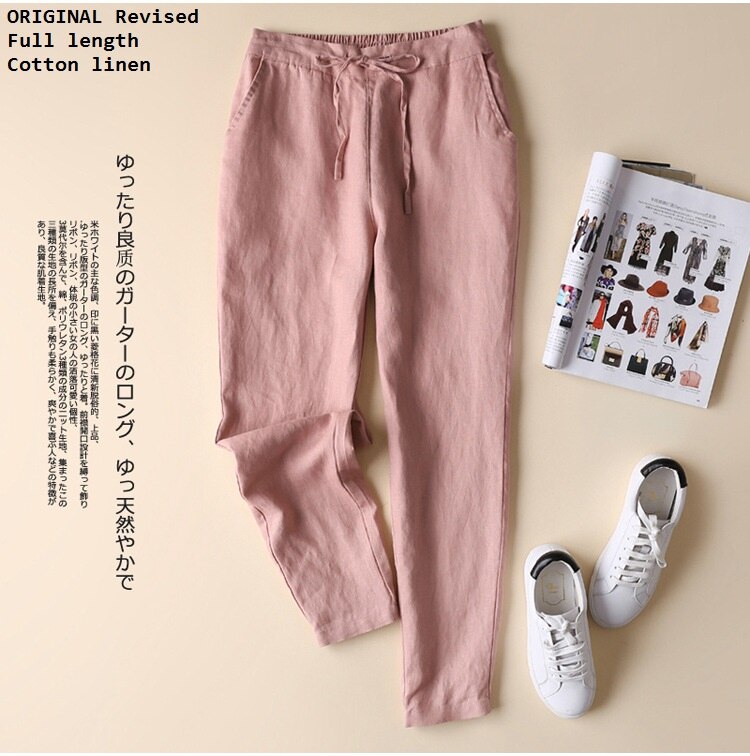 cotton linen pants women elegant 