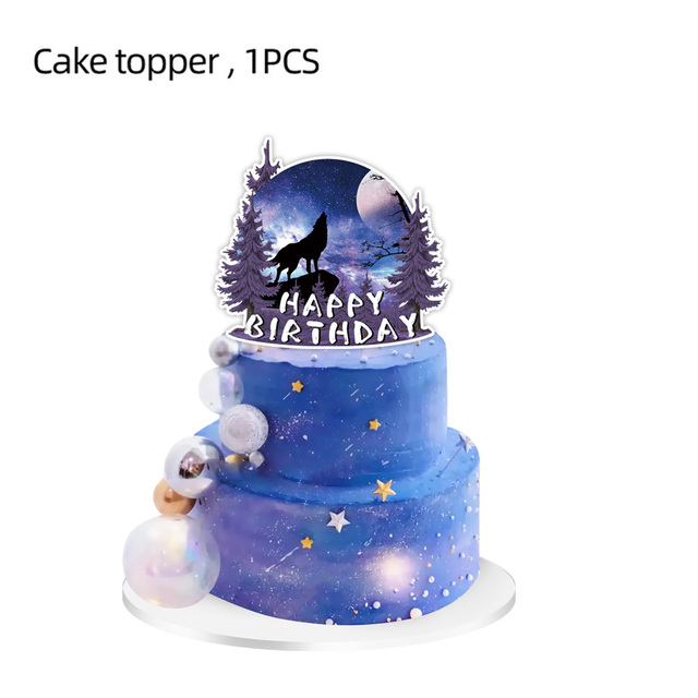 Wolf Birthday Decorations Ghost For Party Tableware Paper Napkins Cups Plates Banner Tablecloths Straw. 