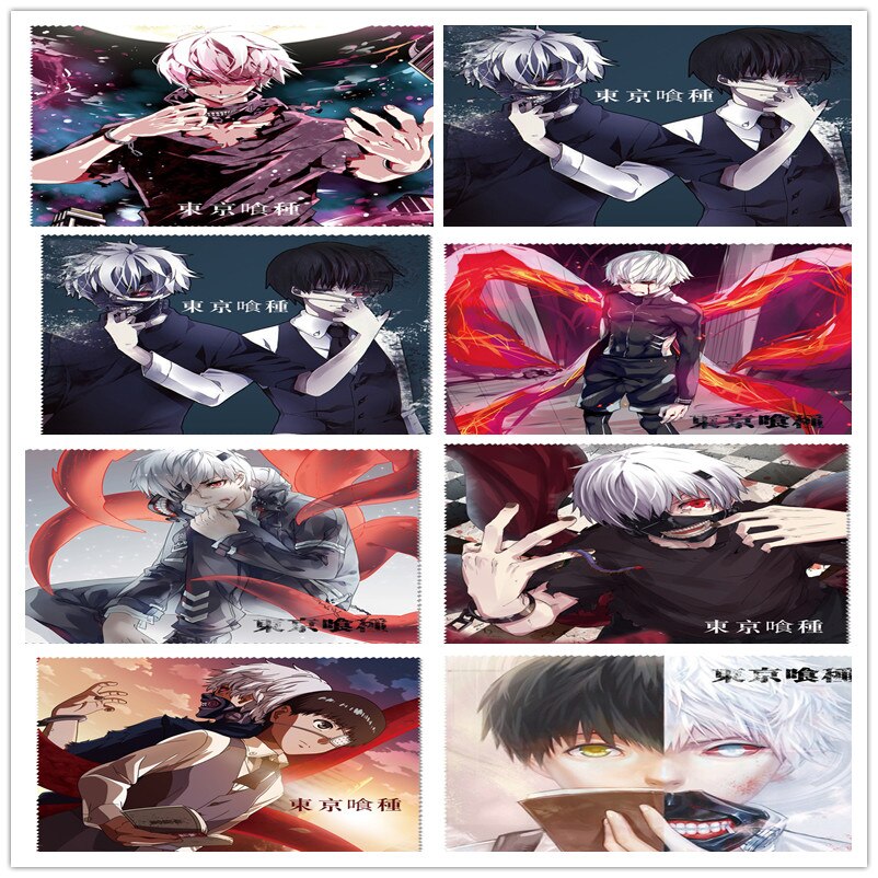 1PC 15x15cm Tokyo Ghoul kaneki ken Glass Cloth Eyeglass Cleaning Microfiber Lens Cloth