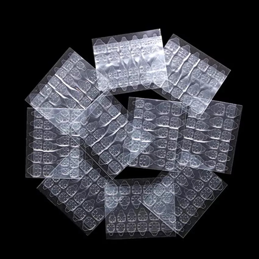 MTSSII 05 Sheets 120pcs Double Sided False DIY Nail Art Adhesive Tape Glue Sticker. 
