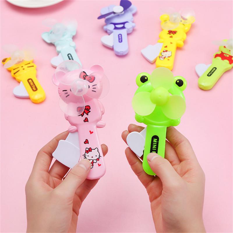 1PC Cartoon Hand-Pressed Fan Children Kids Toy Cute Portable Mini Fans Battery-free Dormitory Student Handheld Small Manual Fan. 