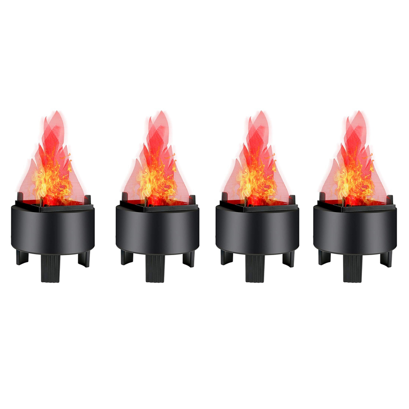 4X LED Fire Flame Effect Light Artificial Electric Flicker Campfire Lamp Party Decor Supplies for Bar Home, US Plug