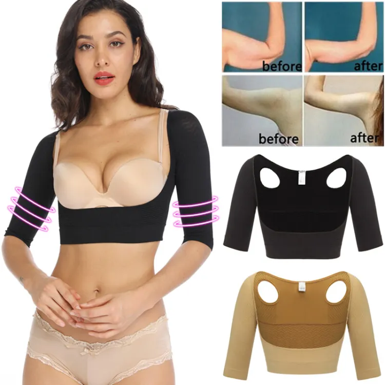 Women Arm Shaper Compression Body Posture Support Sleeves Control Top  Shapewear