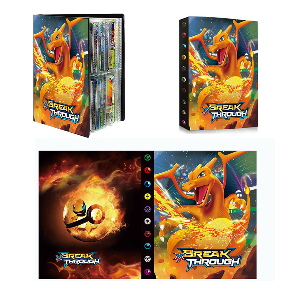 Summerflowers 240PCS Game Card Collection Holder Pokemon Cards Album Book Cartoon Anime Collection Folder Kid Cool  Gift(Cards excluded). 