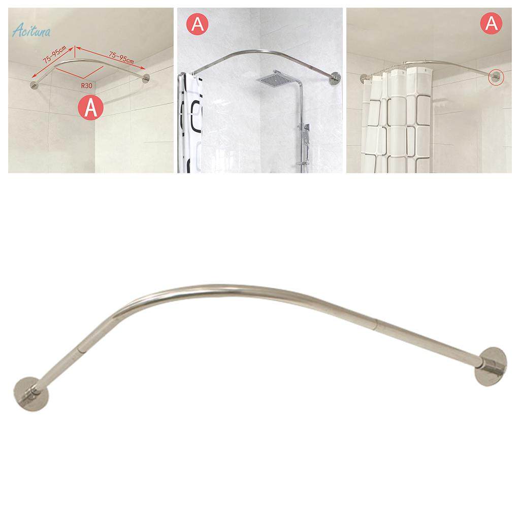 304 Stainless L-Shaped Shower Curtain Rod for Bathroom 70-95 X 70-95CM. 